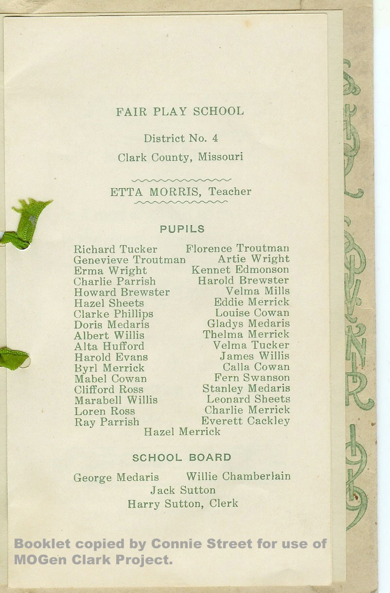 Fair Play School Souvenir 1919 photo
